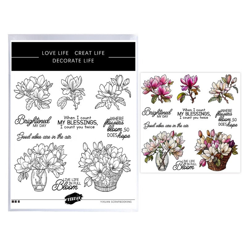 Magnolia Flower Clear Stamps