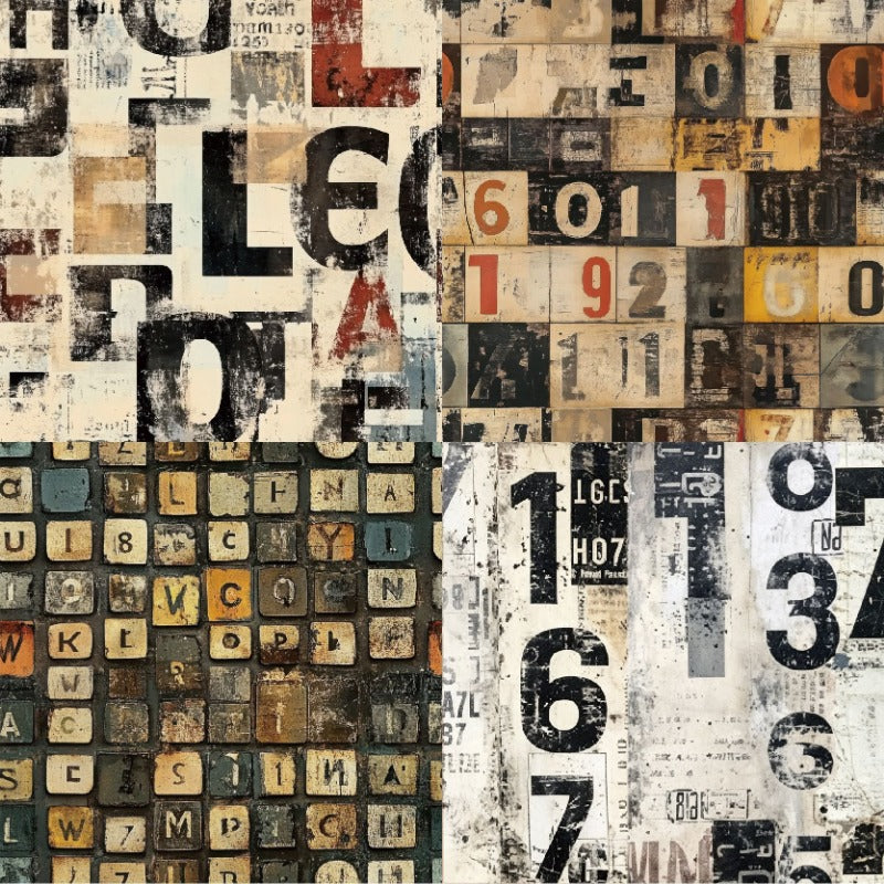 24PCS 6" Cipher Scrapbook Paper & Cardstock