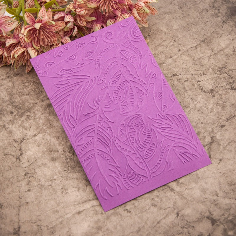 DIY Feathers Plastic Embossing Folders