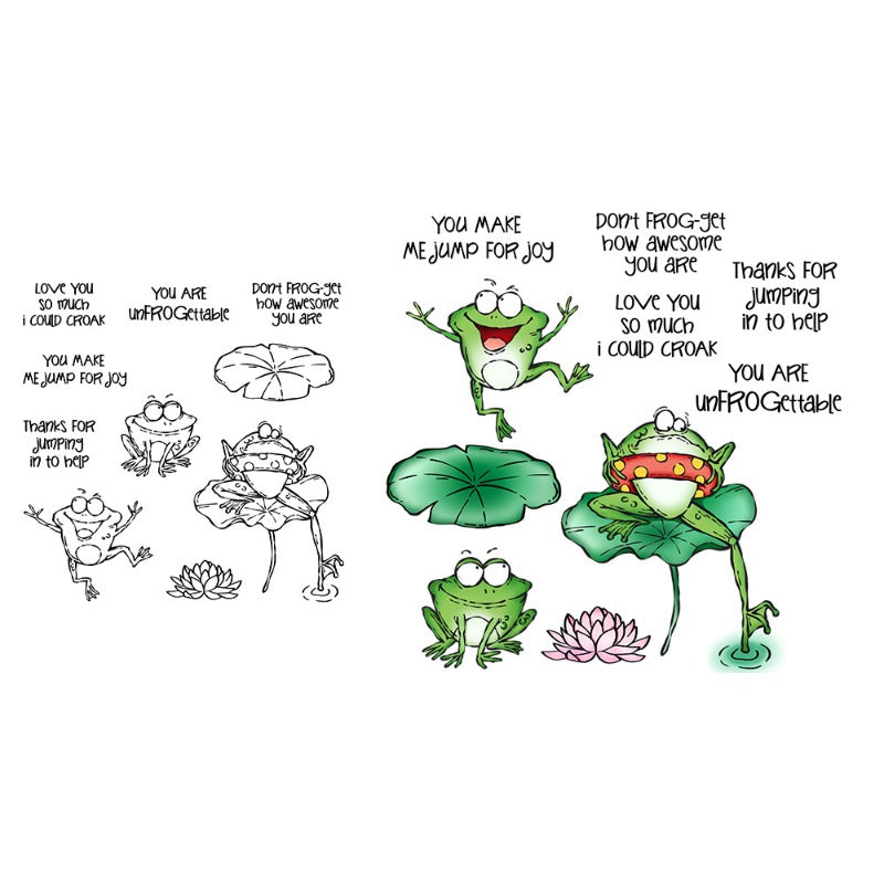 Cartoon Frog Dies & Stamps Set