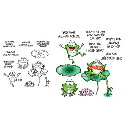 Cartoon Frog Dies & Stamps Set