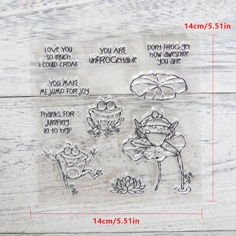 Cartoon Frog Dies & Stamps Set