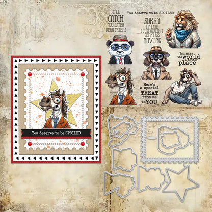 Cute Animals Dies & Stamps Set