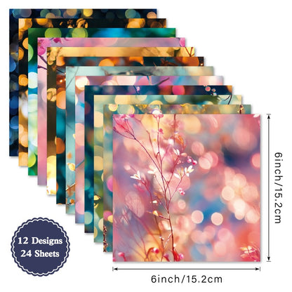 24PCS 6" Lumina Scrapbook Paper & Cardstock