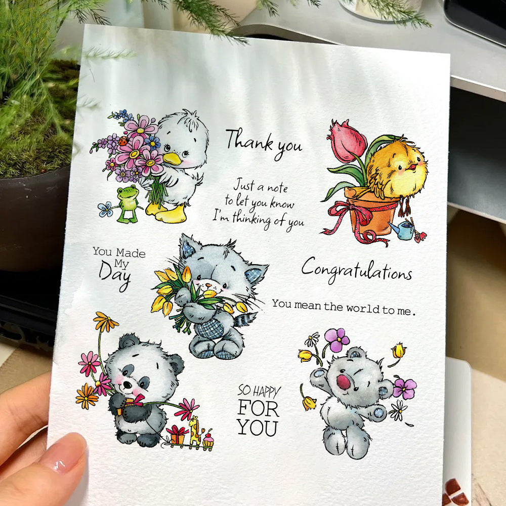 Flowers and Animals Clear Stamps