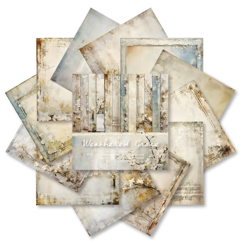 24PCS 6" Weathered Grace Scrapbook Paper & Cardstock