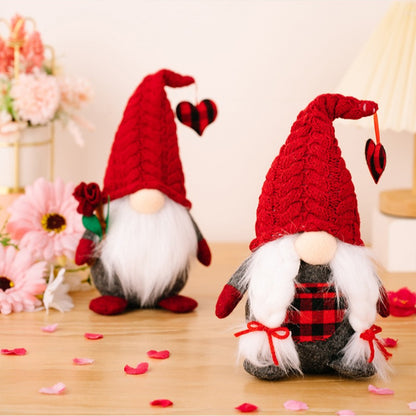 Valentine's Day Red Knit Cap Gnome Doll Ornaments