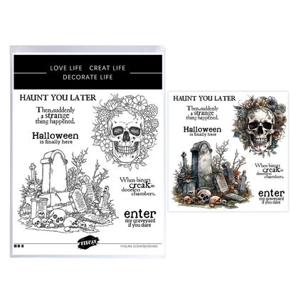 Halloween Skeleton Tomb Dies & Stamps Set