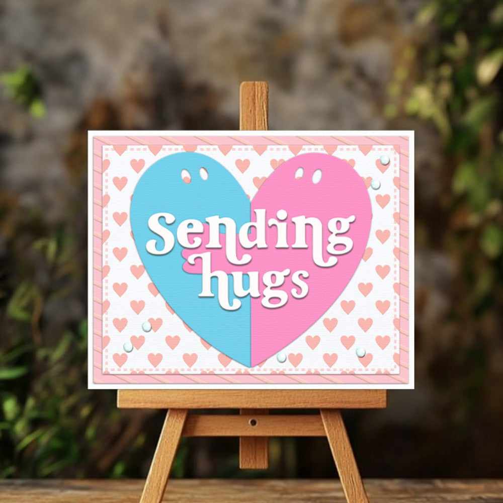 "Sending Hugs" Words Metal Cutting Dies