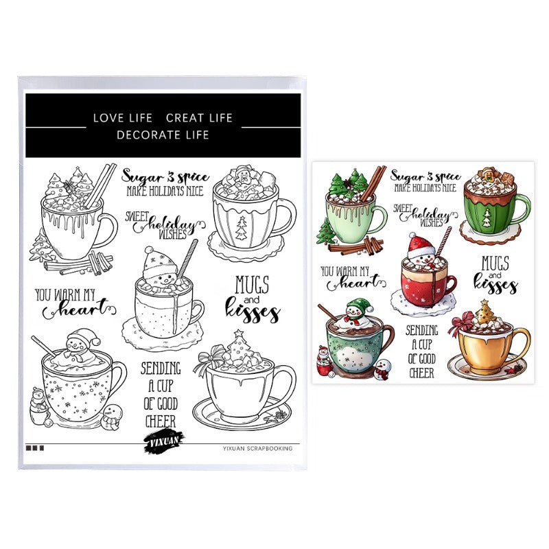 Christmas Snowman Coffee Cup Dies & Stamps Set