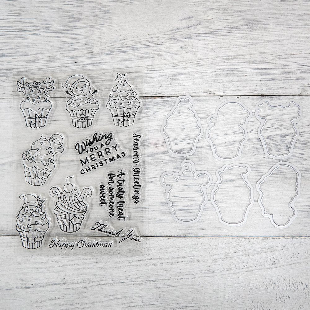 Christmas Cake Dies & Stamps Set