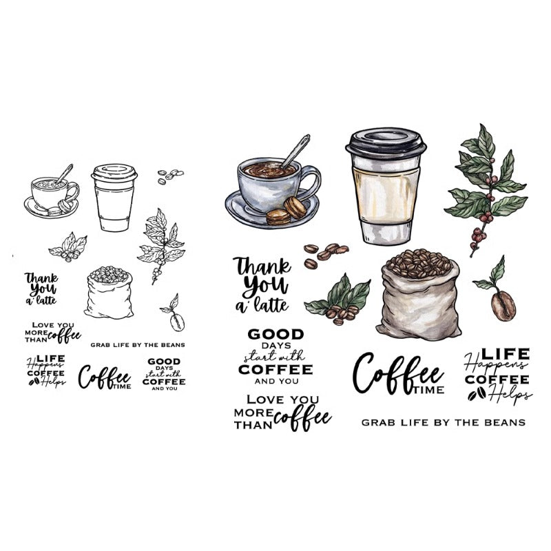 Coffee Beans & Coffee Cup Dies & Stamps Set