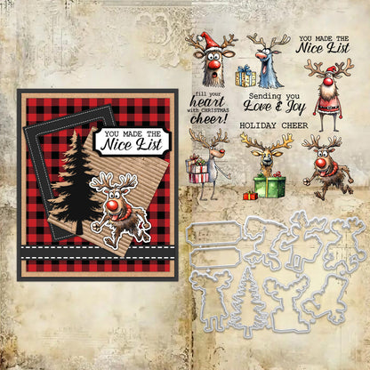 Christmas Deers Dies & Stamps Set