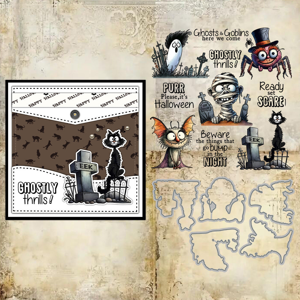 Halloween Elements Dies & Stamps Set