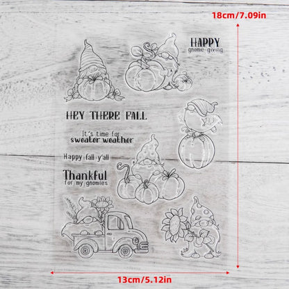 Thanksgiving Gnome Pumpkins Dies & Stamps Set