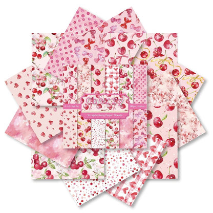 24PCS 6" Cherry Scrapbook Paper & Cardstock