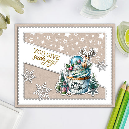 Christmas Delicious Cupcakes Dies & Stamps Set