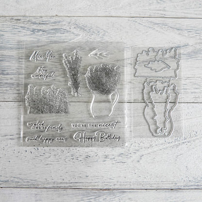 Beautiful Lavender Dies & Stamps Set