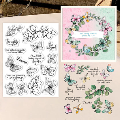 Butterfly Wreath Clear Stamps
