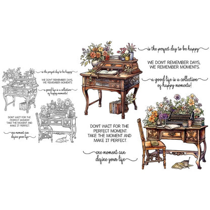 Desk Dressing Table Dies & Stamps Set