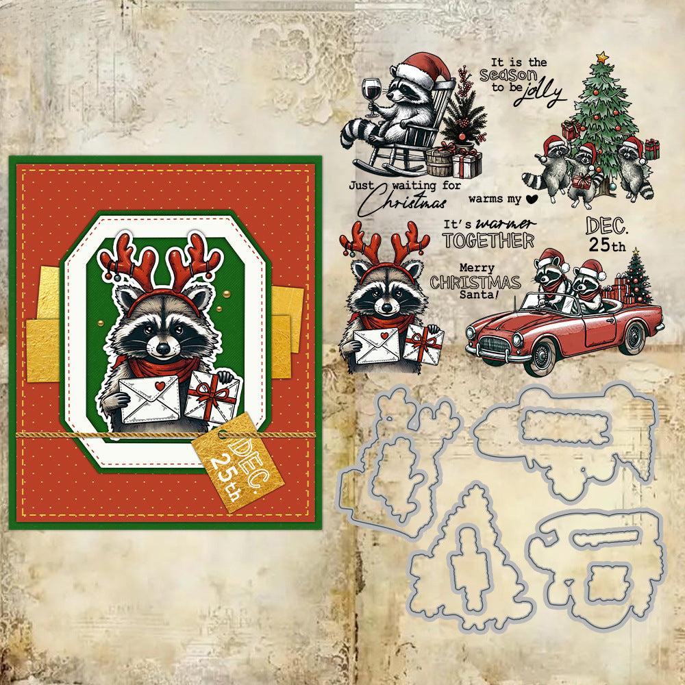 Christmas Raccoon Dies & Stamps Set