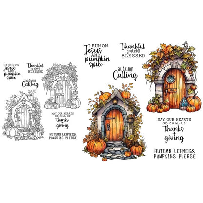 Fall Harvest Pumpkin Door Dies & Stamps Set