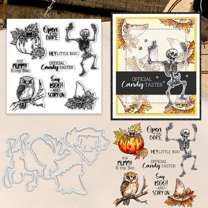 Halloween Skull Pumpkin Dies & Stamps Set