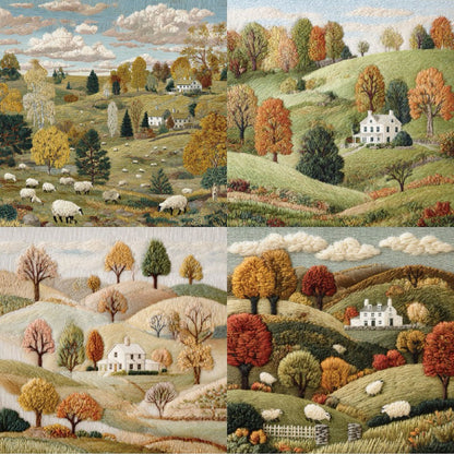 24PCS 6" Pasture Scrapbook Paper & Cardstock