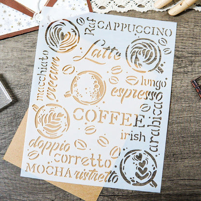 Coffee DIY Painting Hollow Stencil