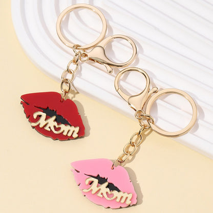 "MOM "Words & Lips Keychain