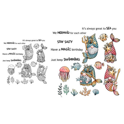 Cute Mermaid Gnomes Dies & Stamps Set