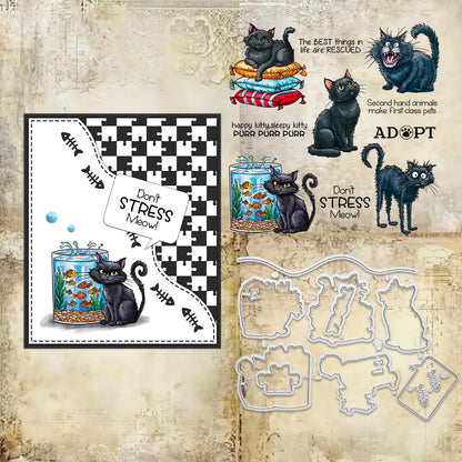 Cute Cats Dies & Stamps Set