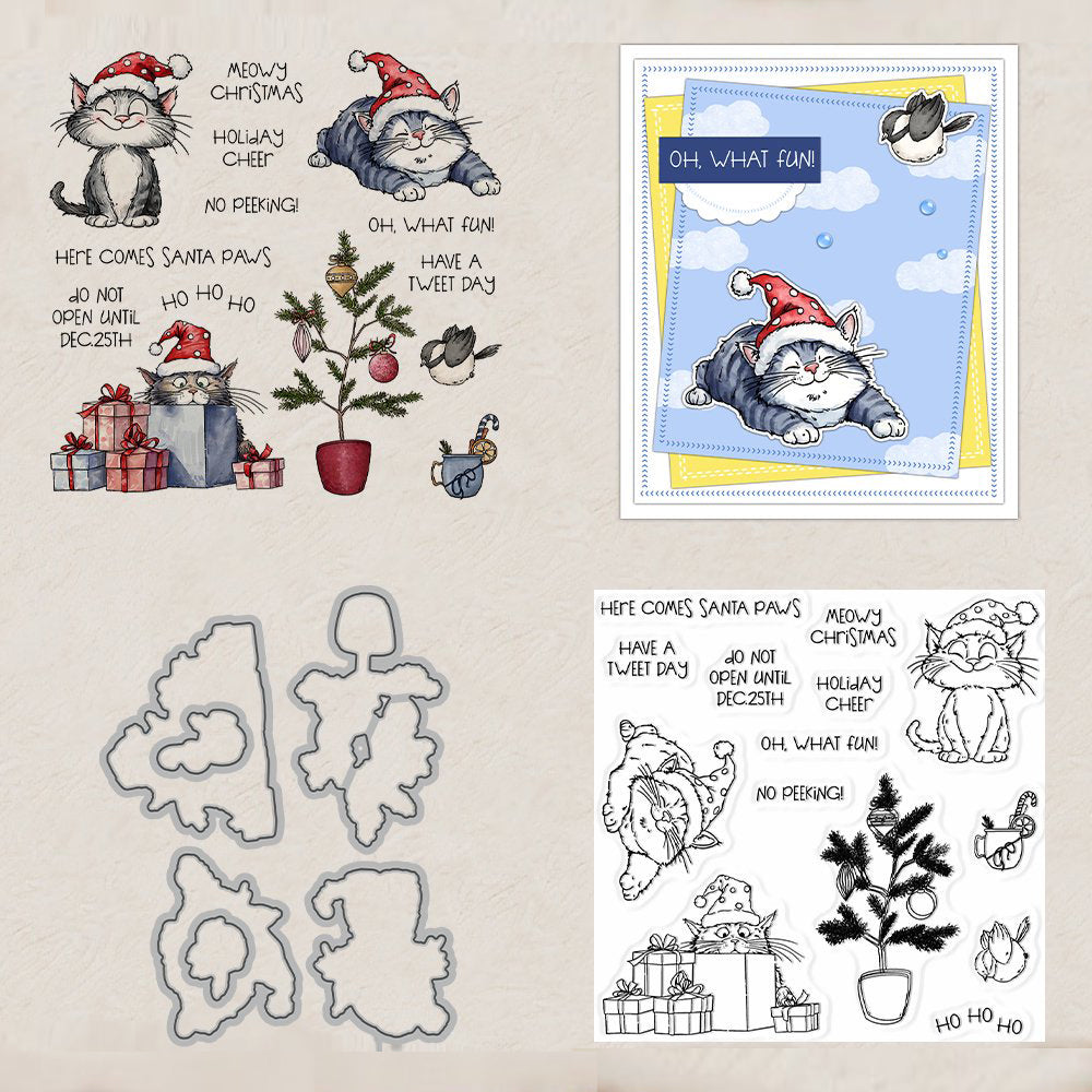 Festive Cats Dies & Stamps Set