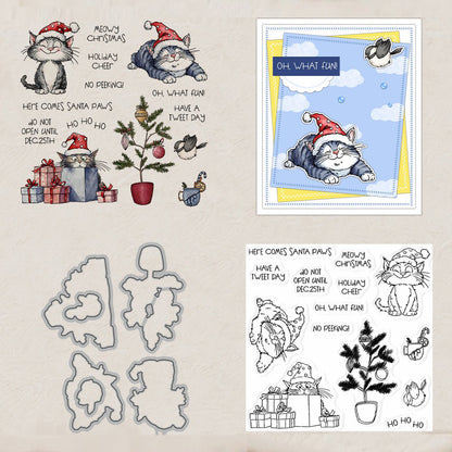 Festive Cats Dies & Stamps Set