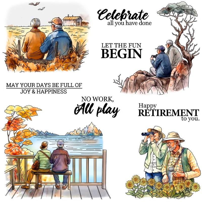 The Retirement Life Of Loving Parents Clear Stamps