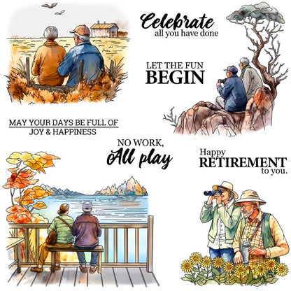 The Retirement Life Of Loving Parents Clear Stamps