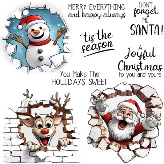 Santa Claus Snowman Elk Dies & Stamps Set