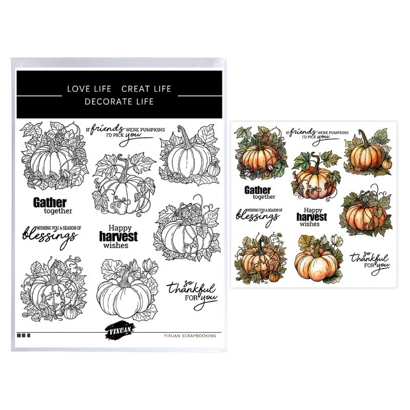 Autumn Harvest Of Pumpkins Dies & Stamps Set