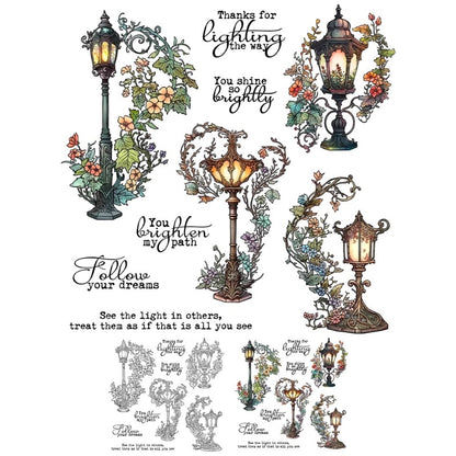 Retro Street Lamp Dies & Stamps Set