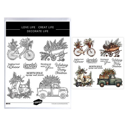 Christmas Tree Leaves Car Bike Clear Stamps
