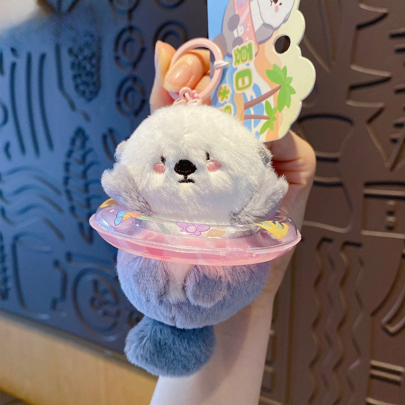 Cute Pet Summer Water Fun Plush Keychain