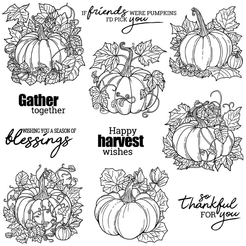 Autumn Harvest Of Pumpkins Dies & Stamps Set