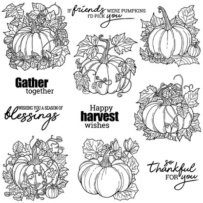 Autumn Harvest Of Pumpkins Dies & Stamps Set