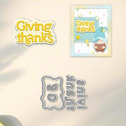 "Giving Thanks" Words Metal Cutting Dies