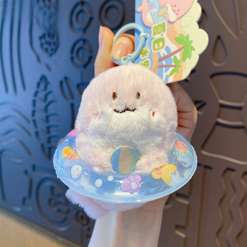 Cute Pet Summer Water Fun Plush Keychain