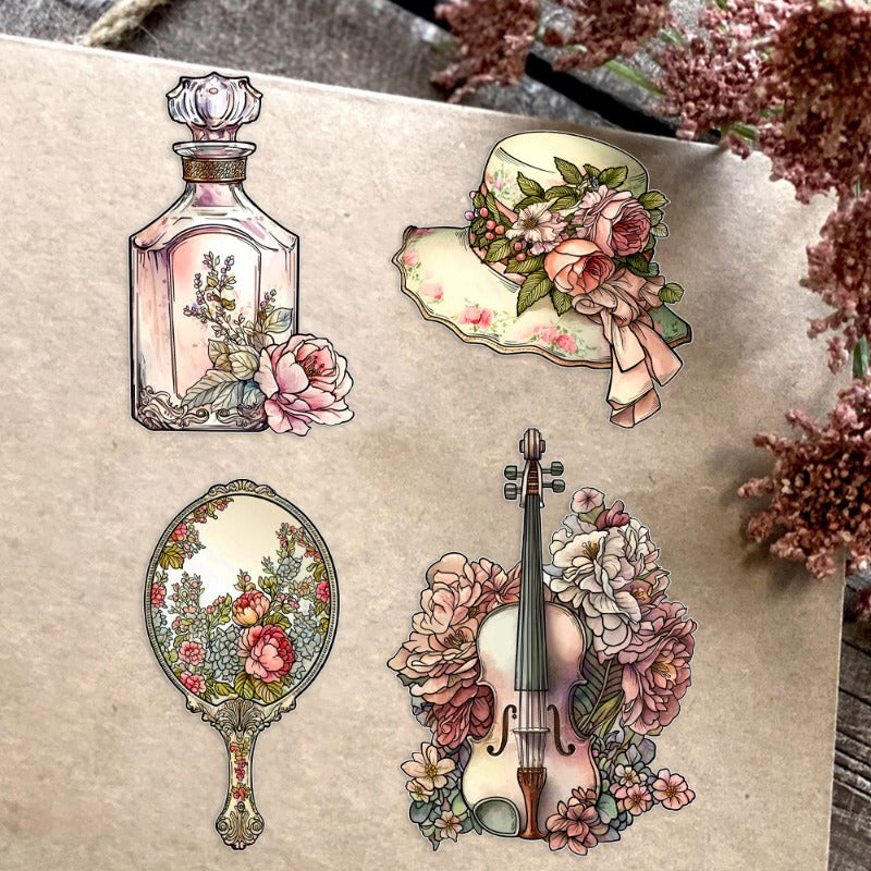 Vintage Violin Hat Perfume Clear Stamps
