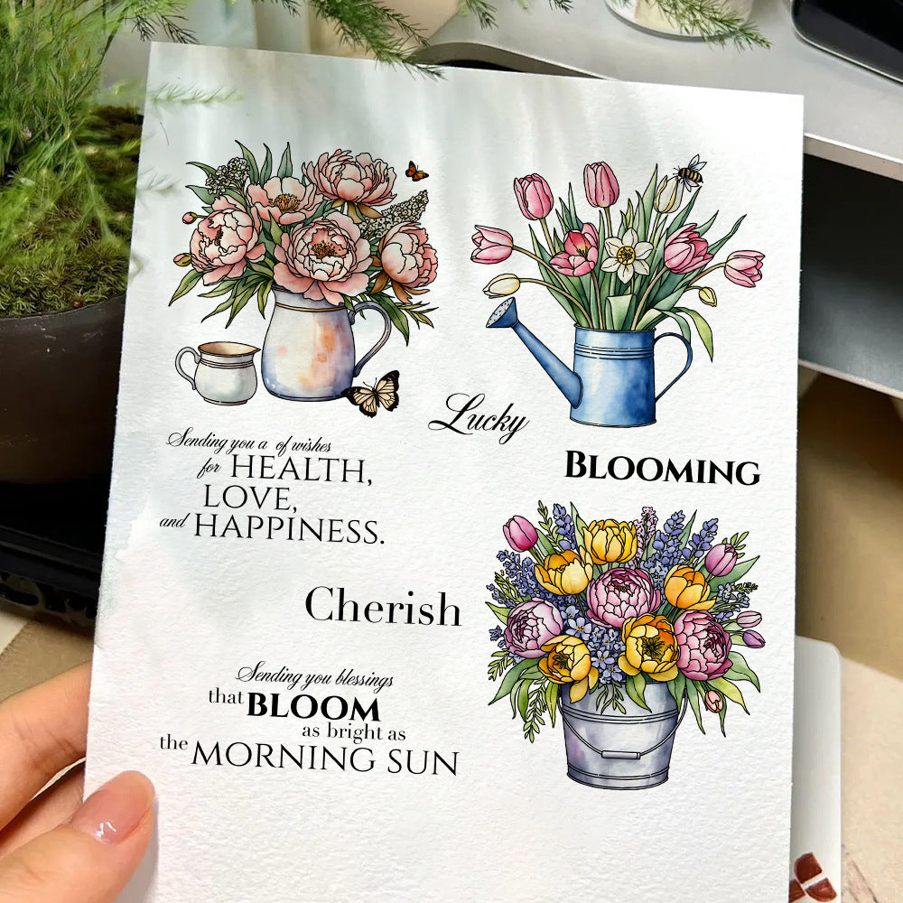 Vase Flowers Clear Stamps