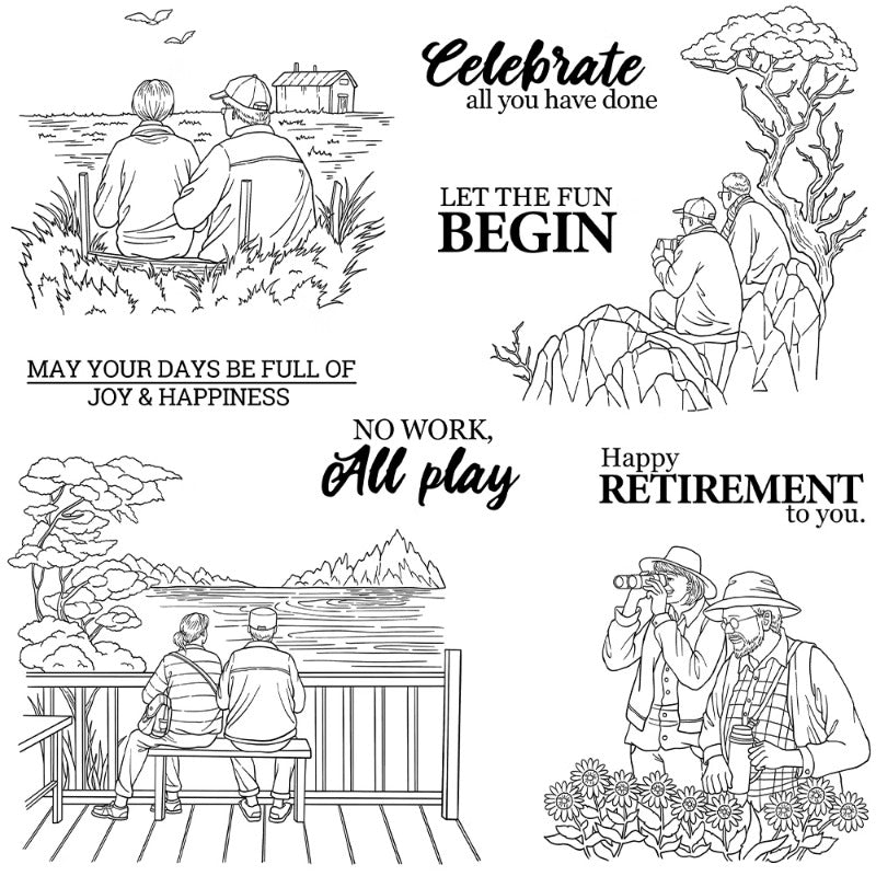 The Retirement Life Of Loving Parents Clear Stamps