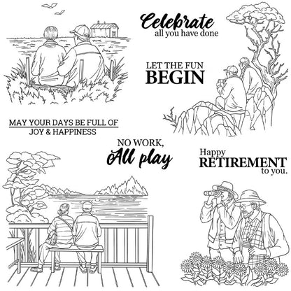 The Retirement Life Of Loving Parents Clear Stamps