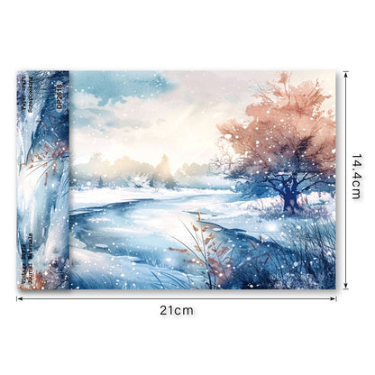 A5 Frozen Snowy World Journal Scrapbook Paper